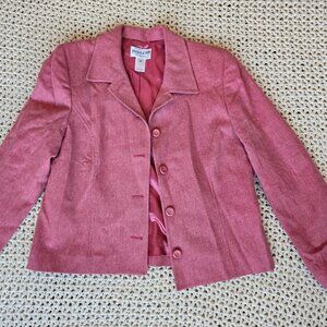 Pendleton 100% Virgin Wool Womens Pink Button Down Jacket Size 10 Petite